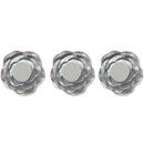 1 of 2:Premius 3 Piece Resin Floral Mirror Set Wall Decor, Silver, 8 Inches 