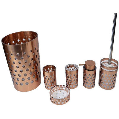 1 of 1:Mosaic Collection 6-Piece Complete Bathroom Accessory Set, Bronze 