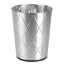 1 of 1:Home Basics Metal Diamond Waste Bin, Silver, 5 Liter 