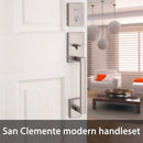 2 of 5:Kwikset San Clemente Smart Key Security Square Deadbolt Handleset, Satin Nickel 