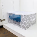 6 of 6:Home Basics Arabesque Non-Woven Blanket Bag with See-through Window, White 