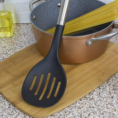 10 of 11:Écumoire en nylon résistant aux rayures Home Basics Mesa avec acier inoxydable, 13 pouces 