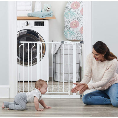 3 of 7:Regalo Easy Step 38.5-Inch Extra Wide Walk Thru Baby Gate, Includes 6-Inch Extension Kit, White 