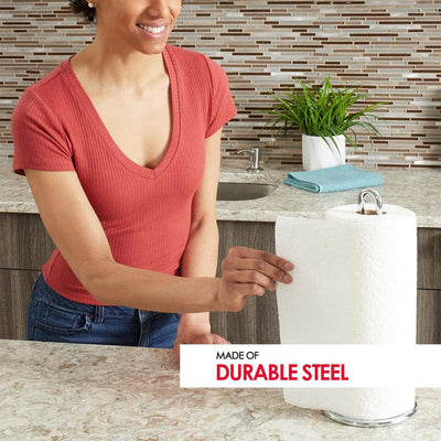 2 of 5:Home Basics Simplicity Collection Soporte independiente para toallas de papel, cromado 