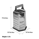 5 of 5:Home Basics 6 Sided Stainless Steel Cheese Grater with Non-Skid Rubber Base, Black 