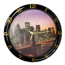 1 of 1:Harko New York Round Wall Clock, Black, 11 Inches 