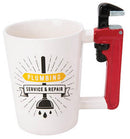3 of 3:Sip Of Art Ceramic Plumbing Tools Shaped Handle Mug Set, Plunger-Wrench, 12 Ounces 