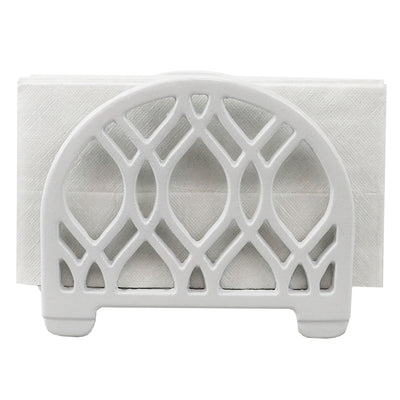 7 of 8:Porte-serviettes en fonte Home Basics, collection Iris, blanc 