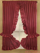 1 of 1:Fabric Dobbie Window Curtain Set Burgundy - 36x54 