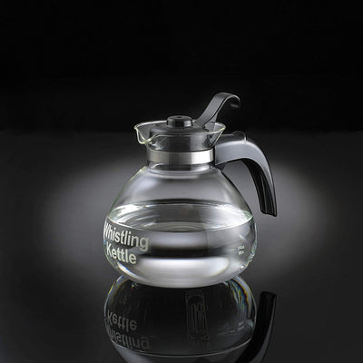 4 of 4:Café Brew Collection Stovetop Schott Glass Whistling Kettle, Clear, 12 Cup 