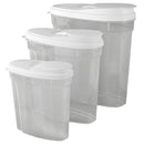 3 of 9:Home Basics 3-Piece Plastic Food Storage Container Set, White 