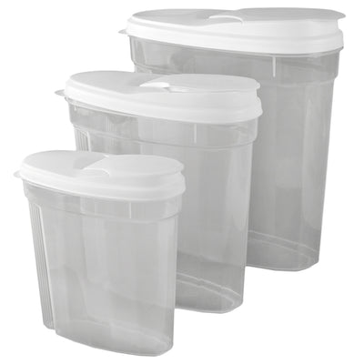 3 of 9:Home Basics 3-Piece Plastic Food Storage Container Set, White 