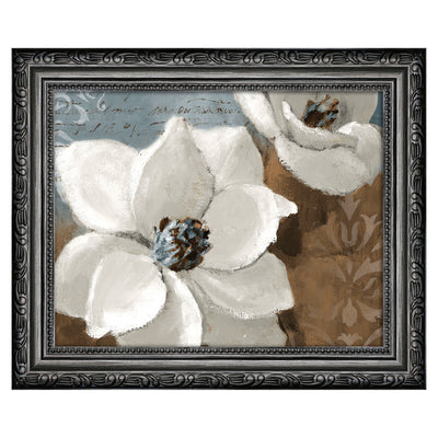 1 of 1:Premius Floral Small Traditional Framed Wall Art, White, 9x11 Inches 