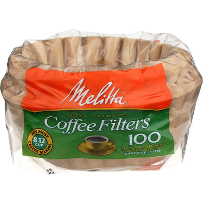 1 of 3:Panier filtre à café non blanchi Melitta 8 à 12 tasses, brun naturel, 100 unités 