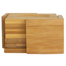 3 of 6:Home Basics 6-Piece Bamboo Square Coaster with Raised Edge, Natural, 4.75x4.75x2.5 Inches 