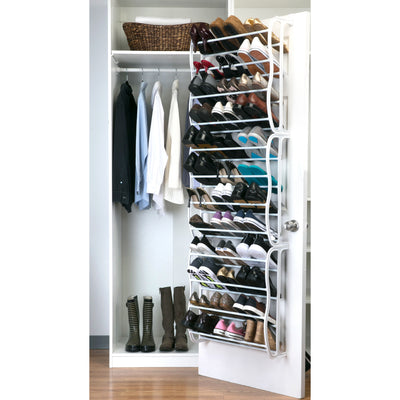 1 of 3:Simplify 36 Pair Adjustable Over the Door Shoe Rack, 24x7.5x71 Inches 