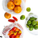 2 of 4:Détails de la cuisine : lot de 3 sacs réutilisables en maille de coton désinfectés 