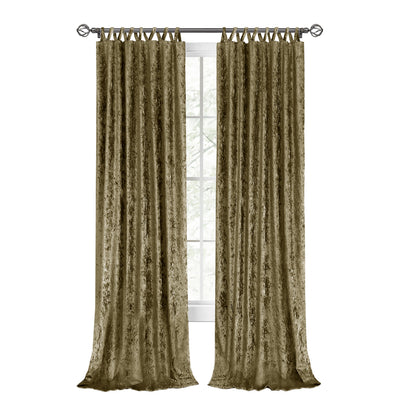 2 of 6:Harper Criss-Cross Tab Top Plush Window Curtain Panel, Moss, 50x84 Inches 
