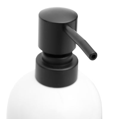 3 of 4:Home Basics 2 Piece Ceramic Soap Dispenser Set with Metal Caddy, White 