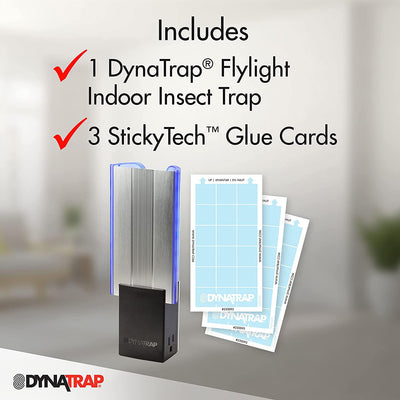 7 of 7:DynaTrap Flylight Indoor Plug-In Fly Trap with 2 AC Outlets, Black 