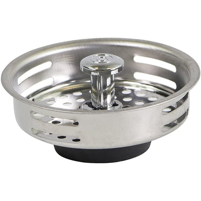 1 of 3:Aqua Plumb Metal Adjustable Post Sink Strainer Basket, 3.5 Inches 