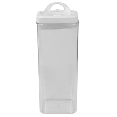 3 of 6:Home Basics Twist N’ Lock Square Food Storage Canister, Clear, 3.1 Liters 