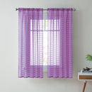 1 of 1:Lisa Plaid Sheer Rod Pocket Panel, Purple, 55x63 Inches 