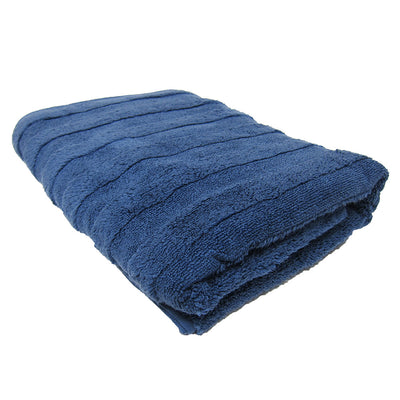 1 of 1:Toalla de baño Feather and Stitch Zero Twist, 27 x 54 pulgadas, azul marino claro 