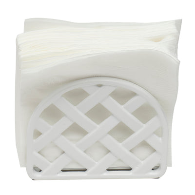 2 of 3:Porte-serviettes en fonte tissée Home Basics, blanc, 14 x 5 x 12 cm 