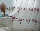 6 of 8:Panel doble con bordado floral Vittoria con cenefa adjunta, morado, 54 x 84 pulgadas 