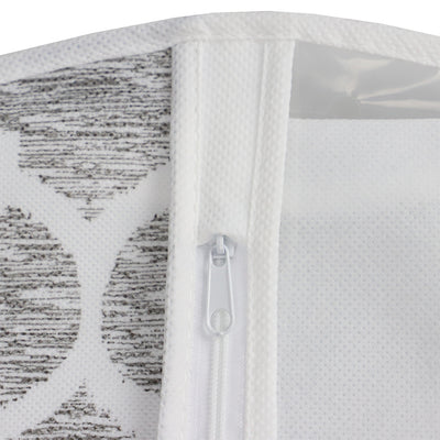 3 of 4:Home Basics Arabesque - Bolsa de tela no tejida con ventana transparente, color blanco 