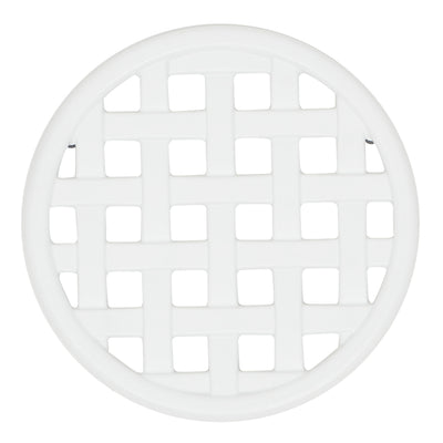 2 of 5:Home Basics - Salvamanteles con diseño de tejido de hierro fundido, color blanco, 8.0 x 8.0 x 5.0 in 