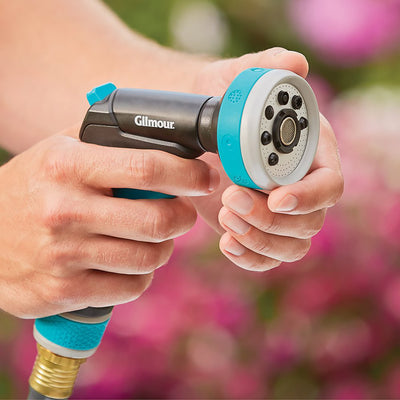 3 of 5:Gilmour Watering Heavy Duty Front Trigger Nozzle with 8 Patterns, Aqua-Black 