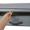 5 of 7:Home Basics Herringbone Under The Bed Storage Box, Gray, 16x28x6 Inches 
