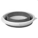 3 of 4:Home Basics Collapsible Plastic Bucket, Gray-White, 10 Liters 