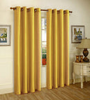 1 of 1:Melanie Faux Silk Grommet Window Panel, Mustrad-Yellow, 55x63 Inches 