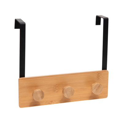 1 of 4:Simplify Bamboo Over the Door Perchero de 3 ganchos, negro 