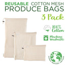 3 of 4:Detalles de cocina Paquete de 3 bolsas de malla de algodón reutilizables 