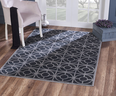 1 of 1:Tapis contemporain Andre Lattice, gris clair-gris foncé, 1,5 x 2,1 m 