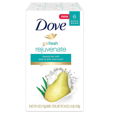 1 of 3:Dove Rejuvenate Beauty Bar Soa with Pear, Aloe Vera Scent, 4 Ounces, 6-Pack 