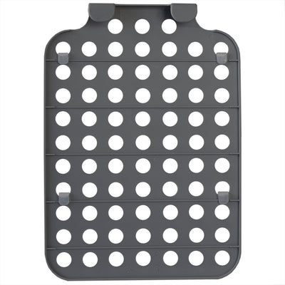 2 of 5:Organiseur réglable en plastique Home Basics pour armoire, transparent et gris 