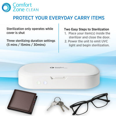5 of 8:Comfort Zone Enclosed UV Light Sterilizer Box for Phone, 7.4x4x1 Inches 