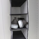 4 of 6:Home Basics Herringbone 10 Shelf Hanging Closet Organizer, Gray, 5.87x11.75x47.25 Inches 