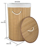 4 of 4:Home Basics Round Foldable Bamboo Hamper, Natural, 15.75x23.6 Inches 