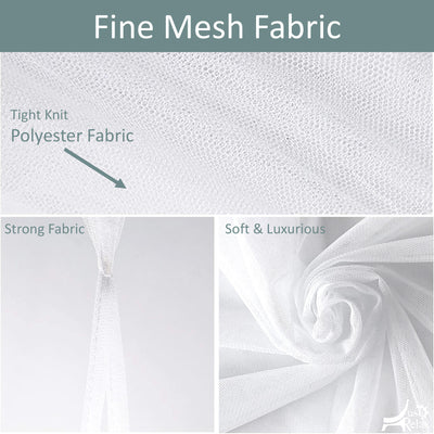 6 of 7:Just Relax - Juego de dosel para cama con mosquitera elegante, color blanco, individual 