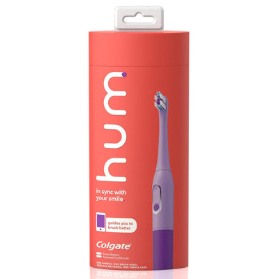 4 of 5:Brosse à dents intelligente Colgate Hum à piles avec étui de voyage, violet 