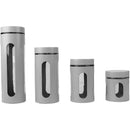 2 of 5:Home Basics 4 Piece Essence Collection Stainless Steel Canister Set, Grey 