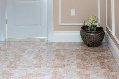 2 of 2:Nexus Beige Terracotta 12x12 Self Adhesive Vinyl Floor Tile - 20 Tiles/20 sq. ft. 