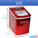 6 of 7:Máquina para hacer hielo digital portátil Arctic-Pro, roja, hace 2 tamaños de hielo 