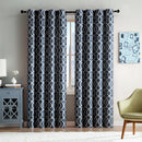 1 of 1:Panel de ojales para ventana Montana tejido jacquard, azul, 55 x 90 pulgadas 